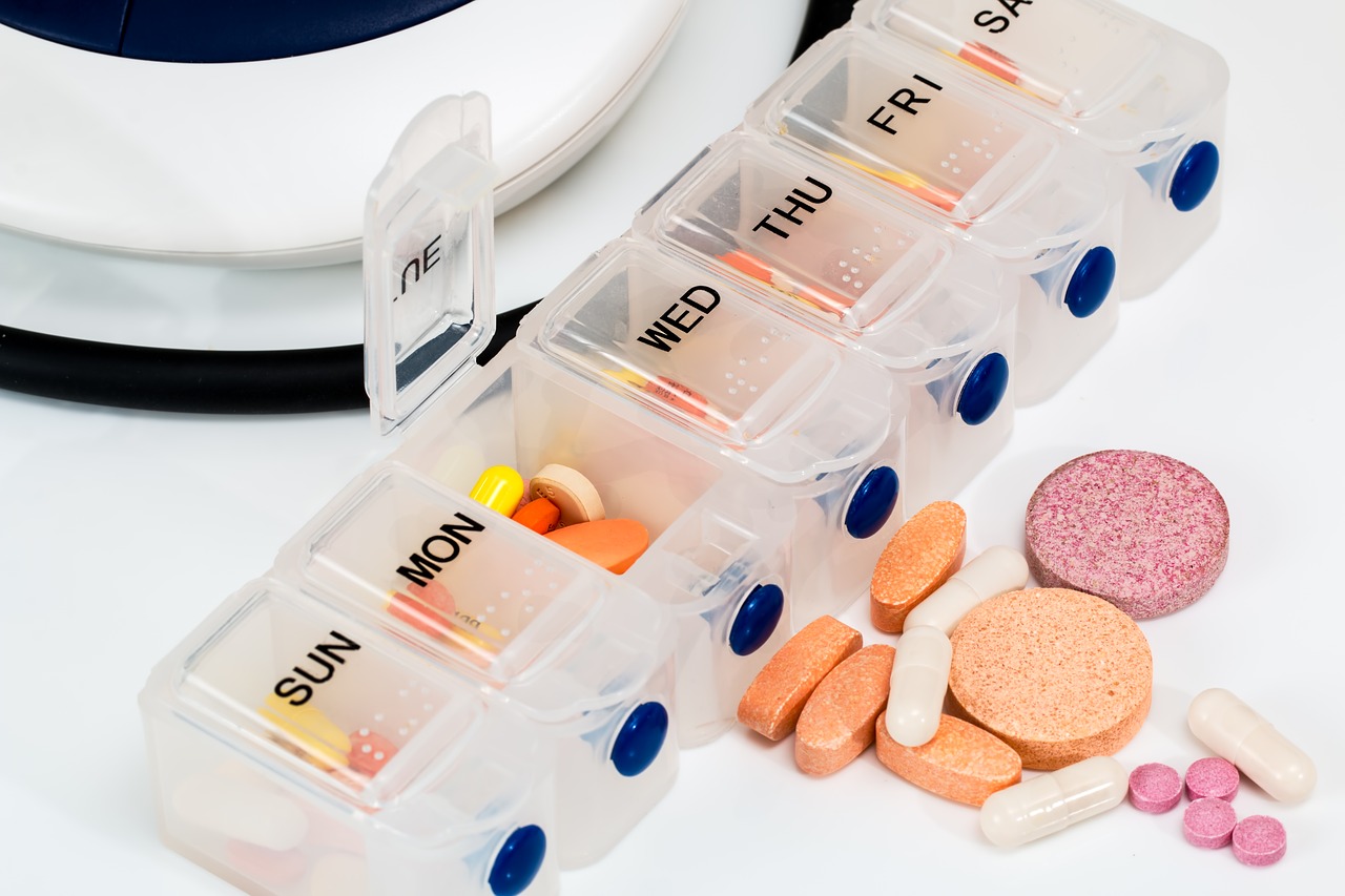 Daily pill box with medications